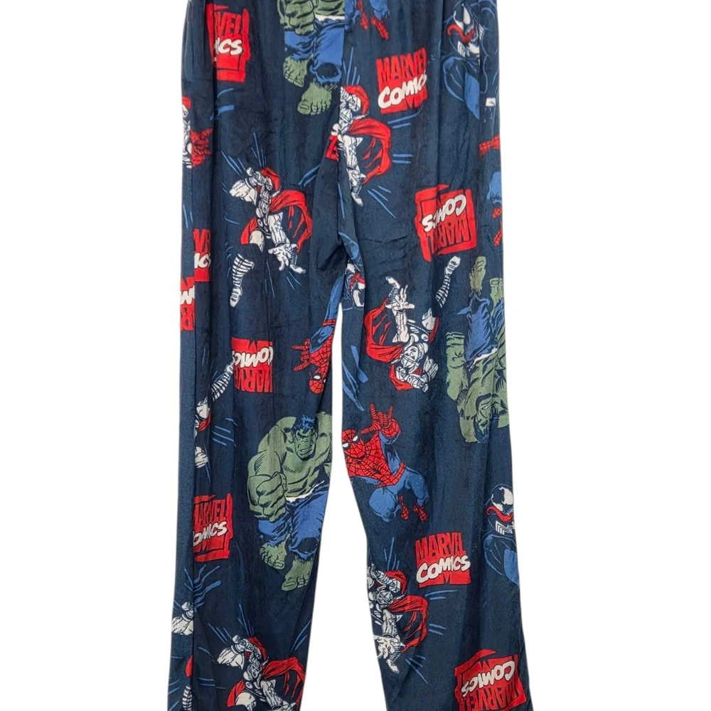 Mens Marvel Superheroes Characters Silky Pajama Pants Sz Large